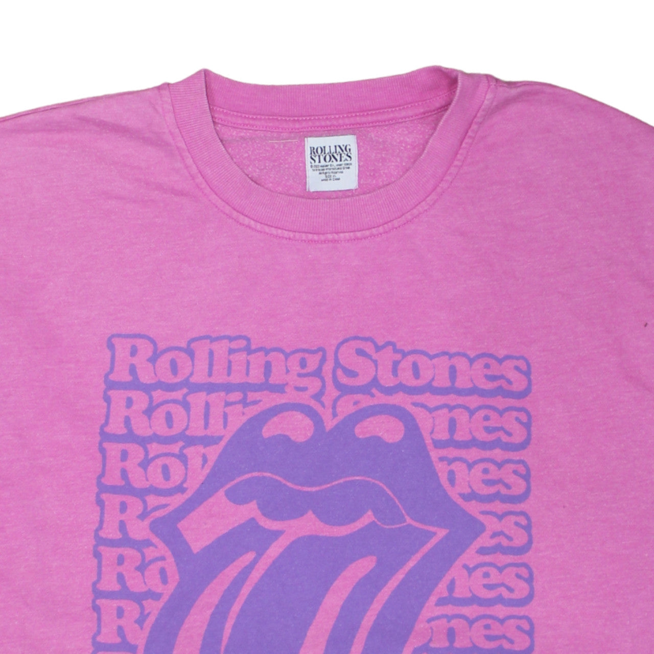 Primark Rolling Stones Pink XL Unisex Pullover Sweatshirt