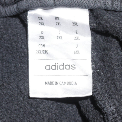 adidas Men's Black 2XL Joggers Tapered Fleece Activewear Trousers