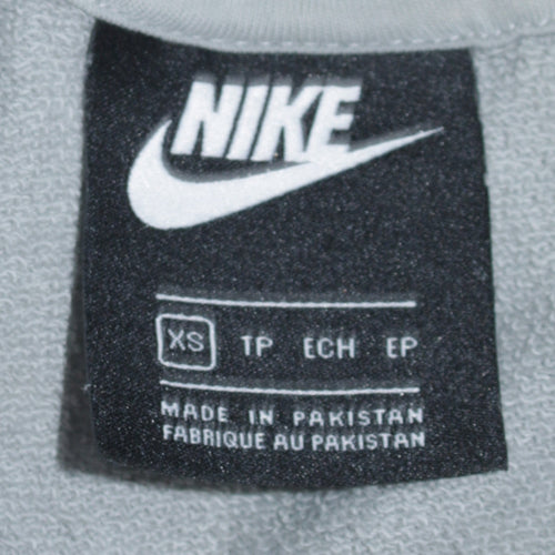 Nike Men's Grey XS Pullover Hoodie Just Do It Embroidered Sweatshirt