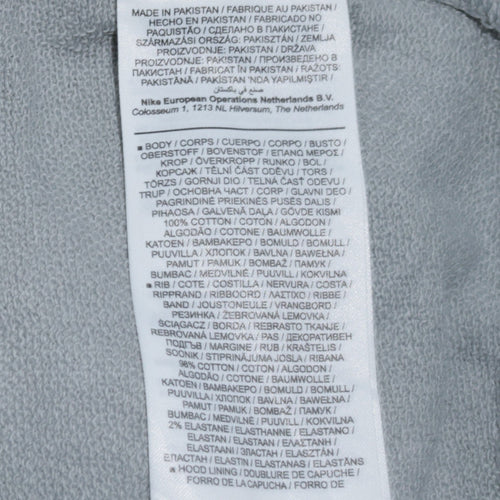 Nike Men's Grey XS Pullover Hoodie Just Do It Embroidered Sweatshirt
