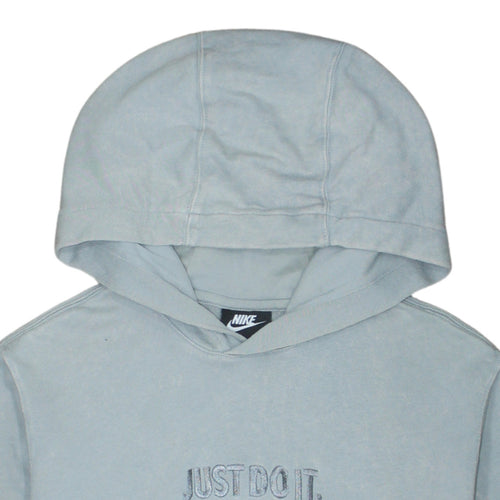 Nike Men's Grey XS Pullover Hoodie Just Do It Embroidered Sweatshirt