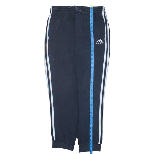 Adidas Men's Blue Medium Track Pants Fleece Elastic Waist