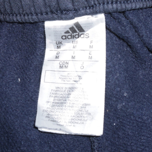 Adidas Men's Blue Medium Track Pants Fleece Elastic Waist