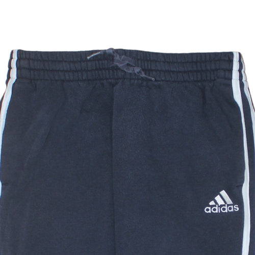 Adidas Men's Blue Medium Track Pants Fleece Elastic Waist