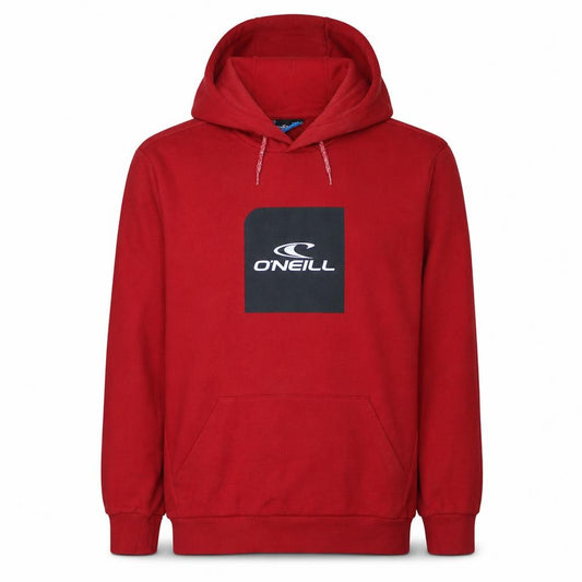 Front view of O'Neill Men's Red Pullover Hoodie Medium Surf Graphic Sweatshirt