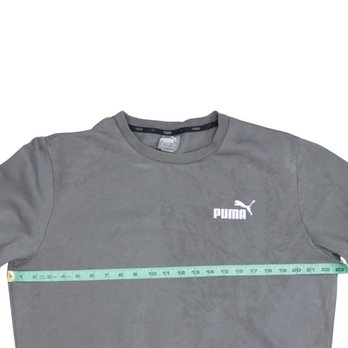 Puma Men's Grey Crew Neck Pullover Sweatshirt Size M Classic Fit