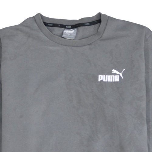 Puma Men's Grey Crew Neck Pullover Sweatshirt Size M Classic Fit