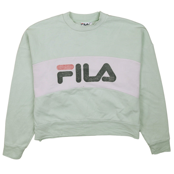 Fila Womens Mint Green XS Crew Neck Logo Sweatshirt