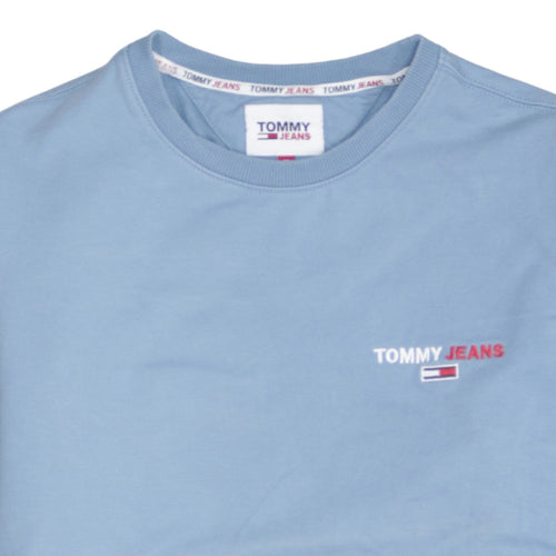 Tommy Jeans Men's Blue Crew Neck Logo Sweatshirt Size M