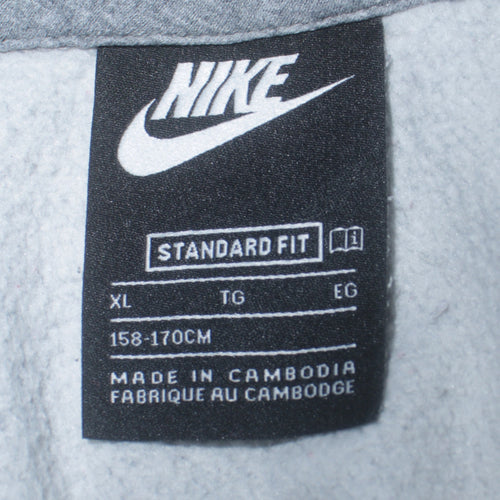 Nike Boys Grey Pullover Hoodie XL 158-170cm Standard Fit Logo Sweatshirt