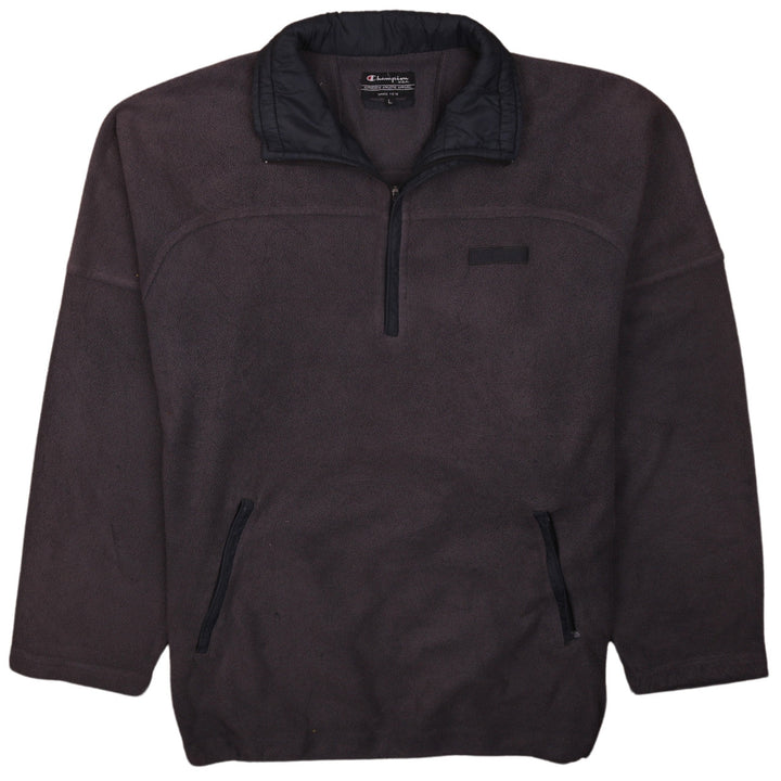 Champion Men's Grey Fleece 1/4 Zip Pullover Sweatshirt L