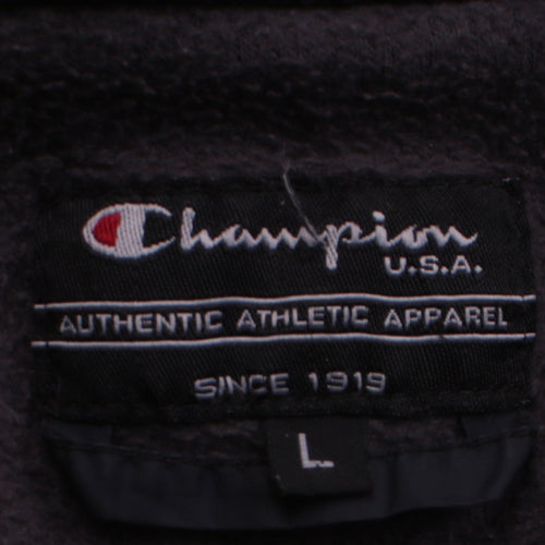 Champion Men's Grey Fleece 1/4 Zip Pullover Sweatshirt L