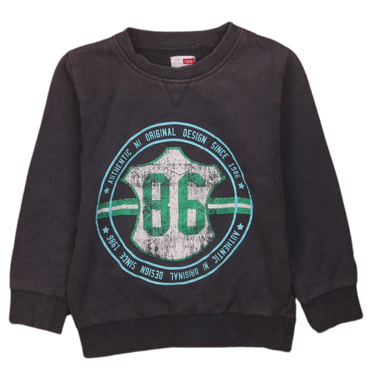 Name It Boys Black Graphic Print Sweatshirt 3-4 Years Cotton Blend