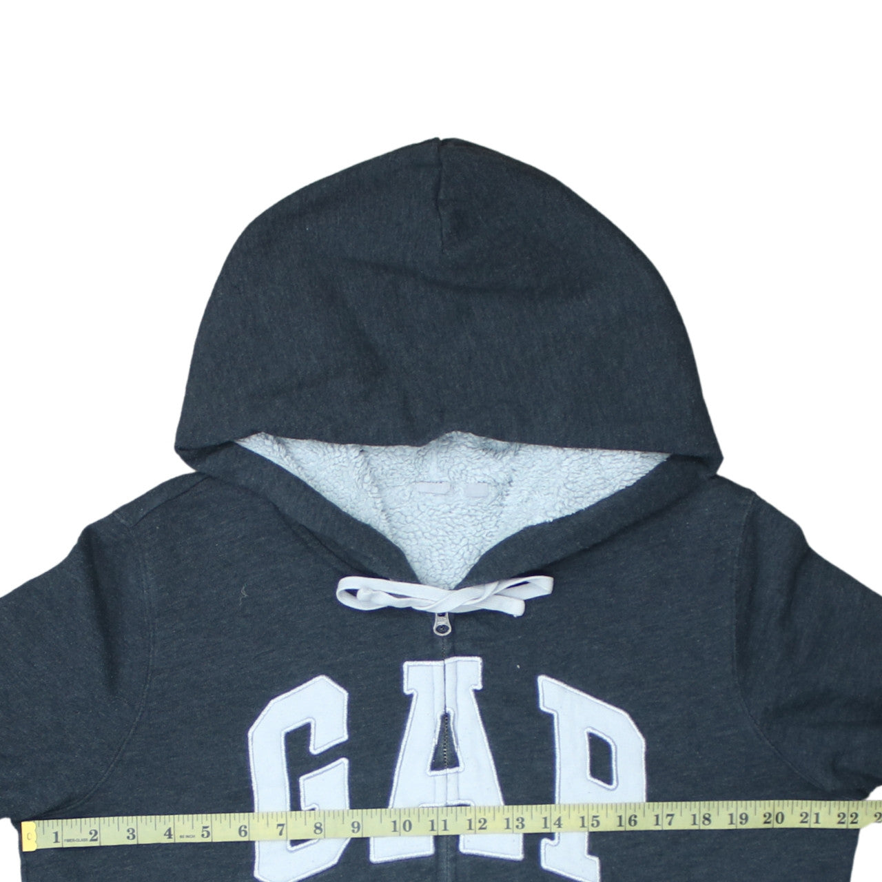 GAP Men's Grey Full Zip Fleece Lined Hoodie L