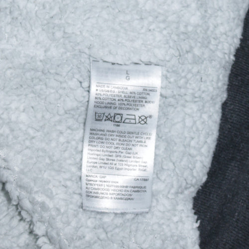 GAP Men's Grey Full Zip Fleece Lined Hoodie L