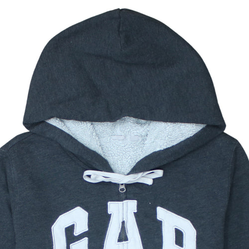 GAP Men's Grey Full Zip Fleece Lined Hoodie L
