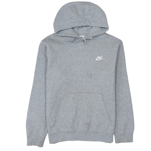 Nike Men's Grey Pullover Hoodie Small Fleece Logo Sportswear