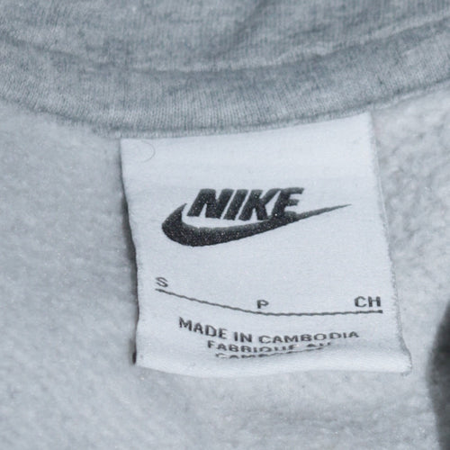 Nike Men's Grey Pullover Hoodie Small Fleece Logo Sportswear