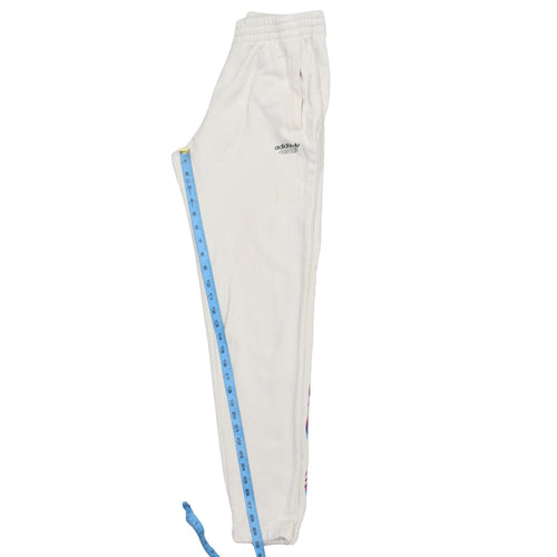 adidas Womens White XS Jogger Sweatpants with Colourful Logo