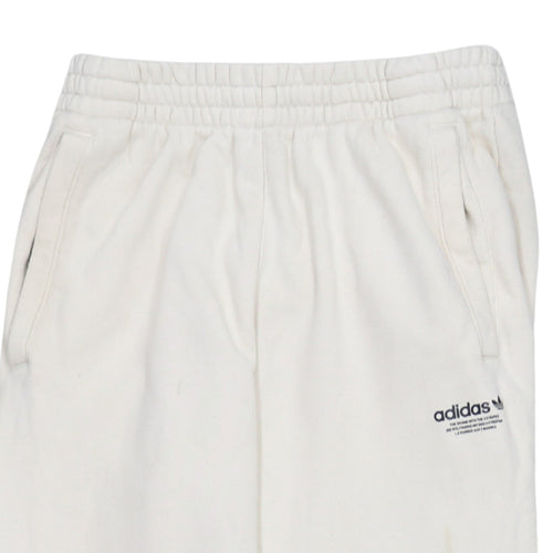 adidas Womens White XS Jogger Sweatpants with Colourful Logo