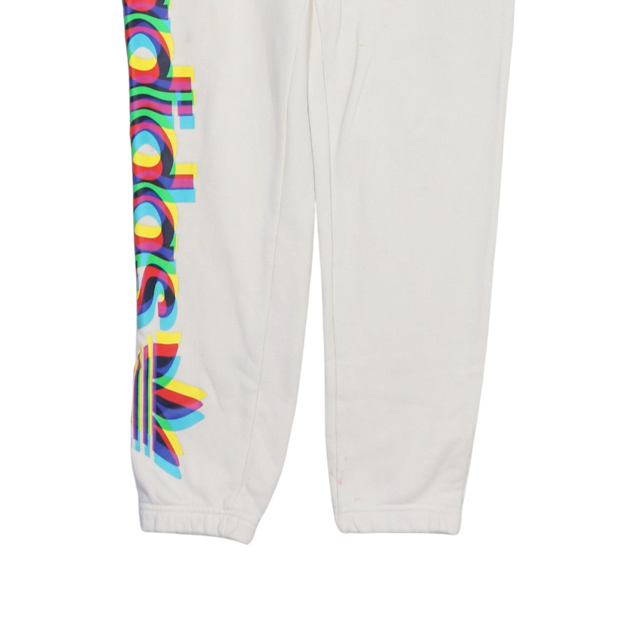 adidas Womens White XS Jogger Sweatpants with Colourful Logo