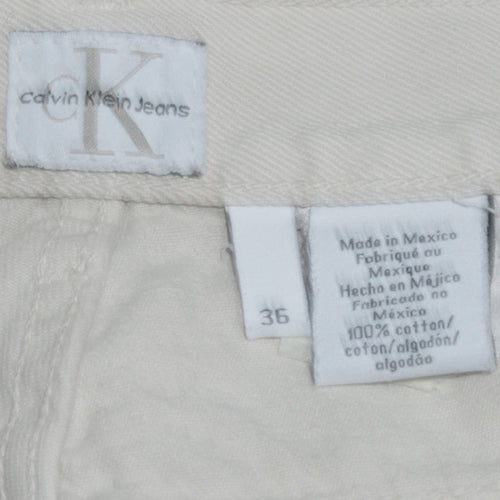 Calvin Klein Men's Beige Straight Leg Denim Jeans Size 36