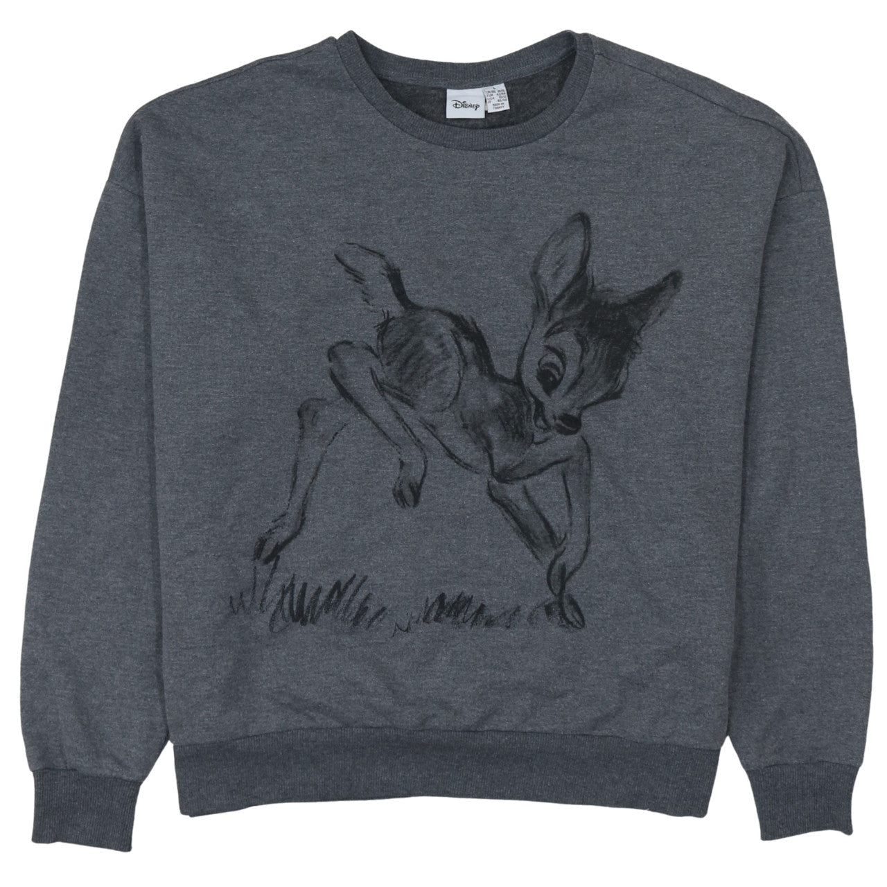 Disney Women’s Grey Bambi Pullover Sweatshirt Size L UK 14/16