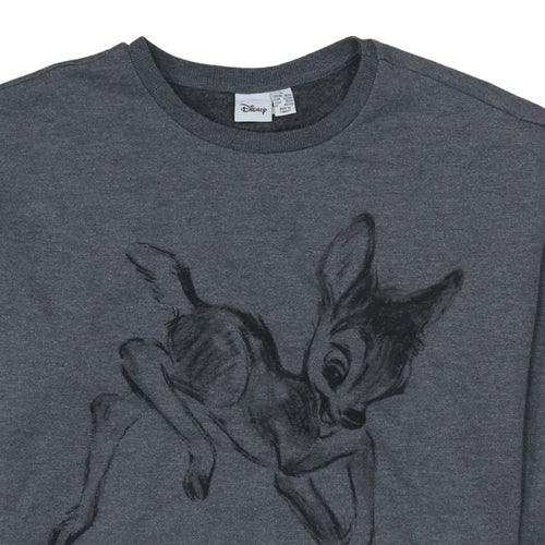 Disney Women’s Grey Bambi Pullover Sweatshirt Size L UK 14/16