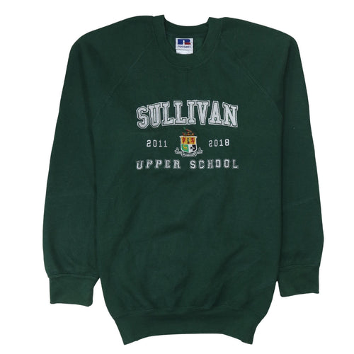 Russell Mens Green Embroidered Sullivan Upper School Sweatshirt M