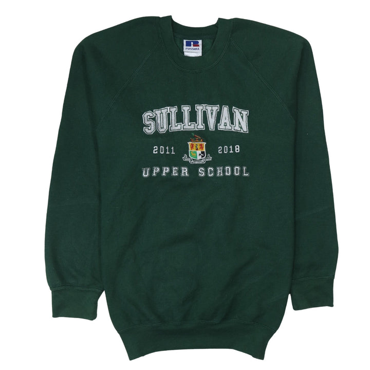 Russell Mens Green Embroidered Sullivan Upper School Sweatshirt M