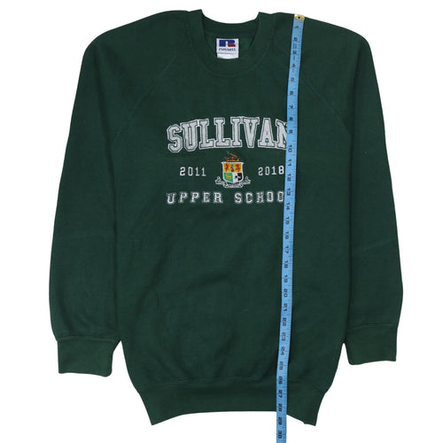 Russell Mens Green Embroidered Sullivan Upper School Sweatshirt M