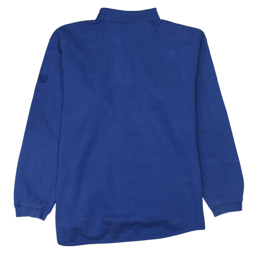 Russell Blue Men’s Long Sleeve Polo Shirt Size L Embroidered Logo