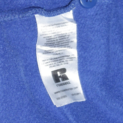 Russell Blue Men’s Long Sleeve Polo Shirt Size L Embroidered Logo