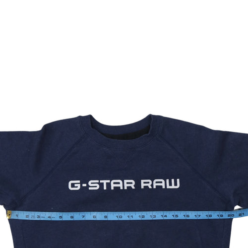 G-Star RAW Women's Navy Blue Raglan Crew Neck Sweatshirt M