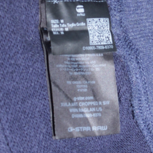 G-Star RAW Women's Navy Blue Raglan Crew Neck Sweatshirt M