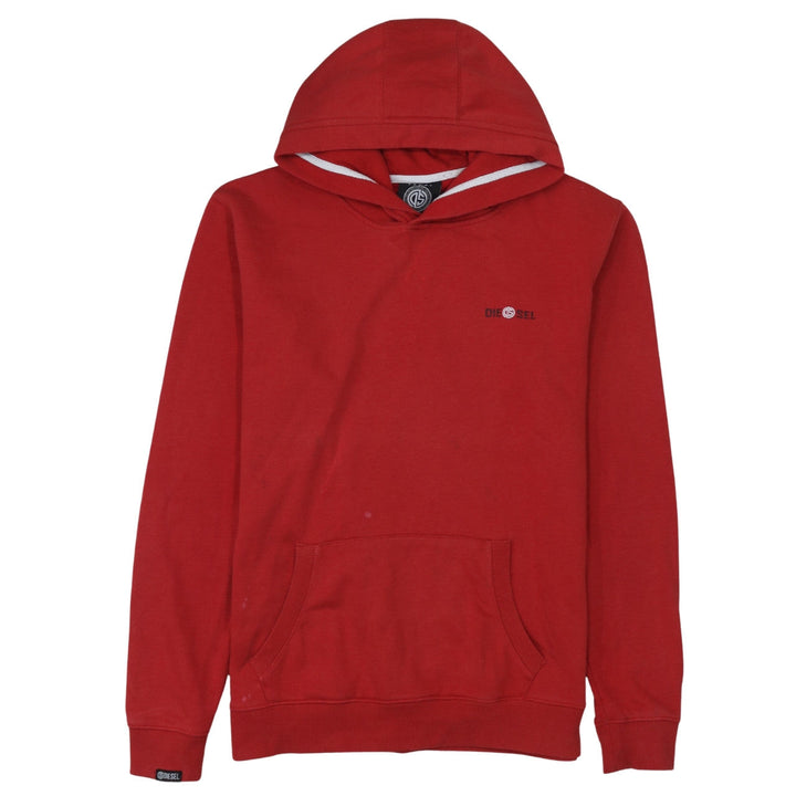 Diesel Men’s Red Pullover Hoodie Sweatshirt Large Logo Fleece