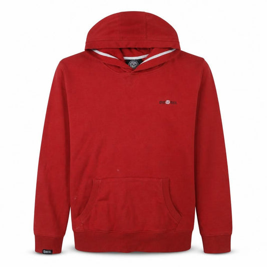 Front view of Diesel Men’s Red Pullover Hoodie Sweatshirt Large Logo Fleece