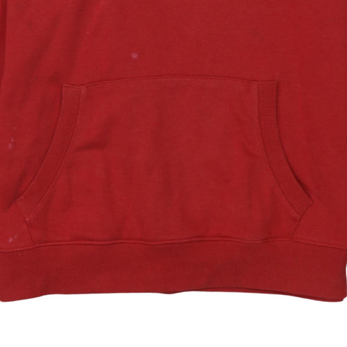 Diesel Men’s Red Pullover Hoodie Sweatshirt Large Logo Fleece