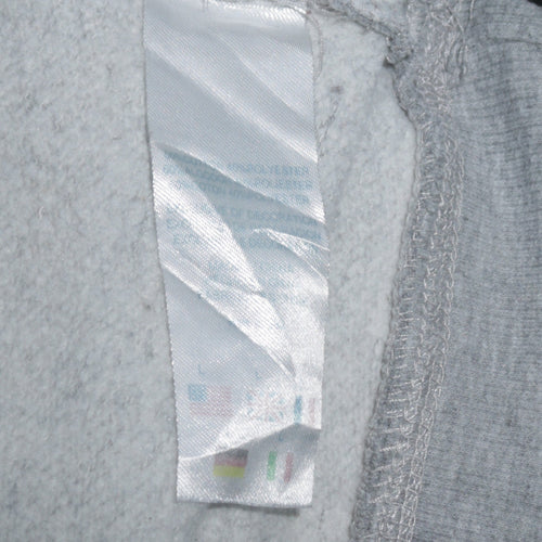 Champion Women Grey Pullover Hoodie L Logo Embroidered Fleece