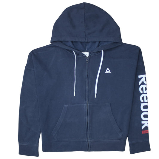 Reebok Women's Navy Blue Full Zip Hoodie Size M