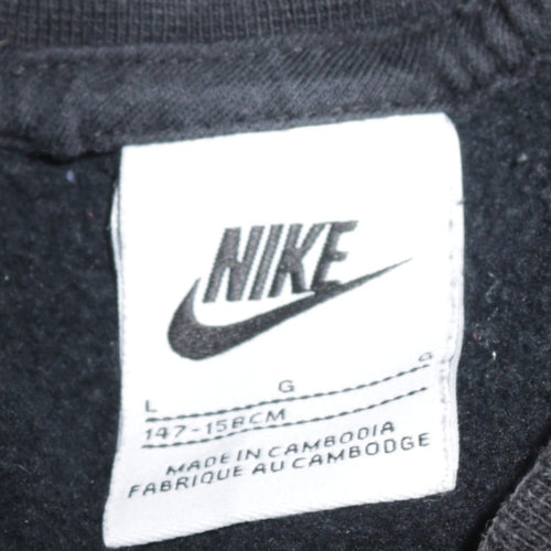 Nike Boys Black Sweatshirt L 147-158cm Pullover Crew Neck Graphic Print