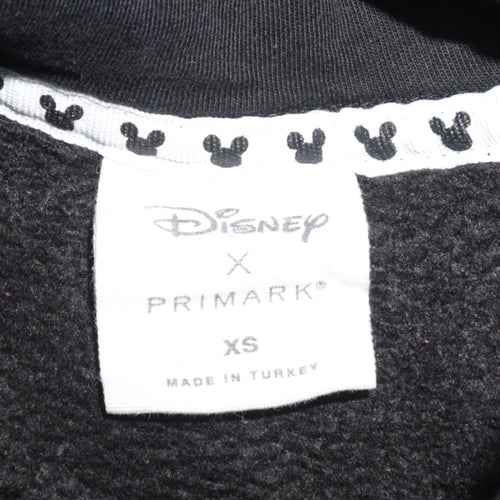 Disney x Primark Women Black XS Pullover Hoodie Mickey Mouse Graphic