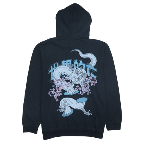 boohooMAN Men's Black Dragon Graphic Pullover Hoodie Size M