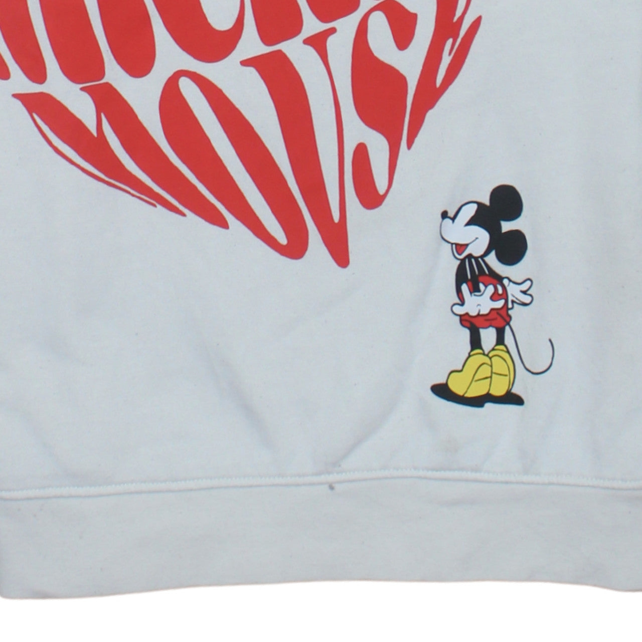 Disney Womens White Mickey Mouse Graphic Pullover Sweatshirt Size S