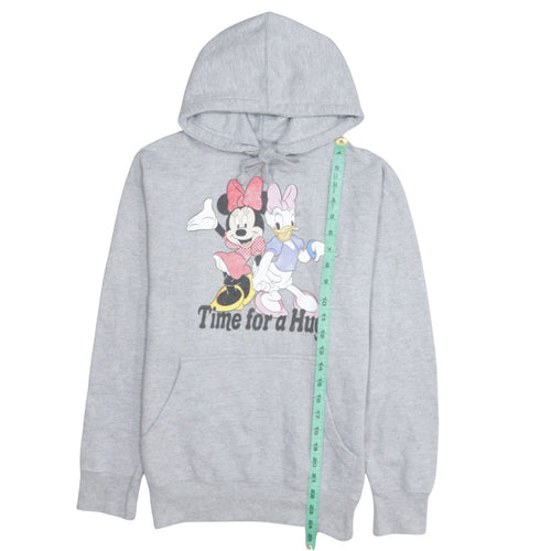 Disney Women Grey Minnie & Daisy Graphic Pullover Hoodie Size S