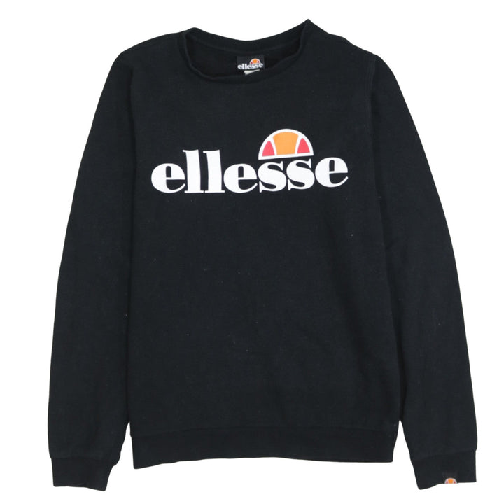 Ellesse Boys Black 13-14 Years Pullover Sweatshirt Crew Neck Logo Print