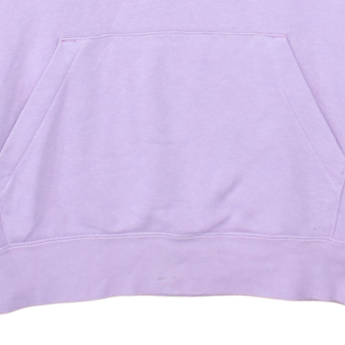 Nike Womens Lilac Pullover Hoodie Size L Logo Print Cotton Blend