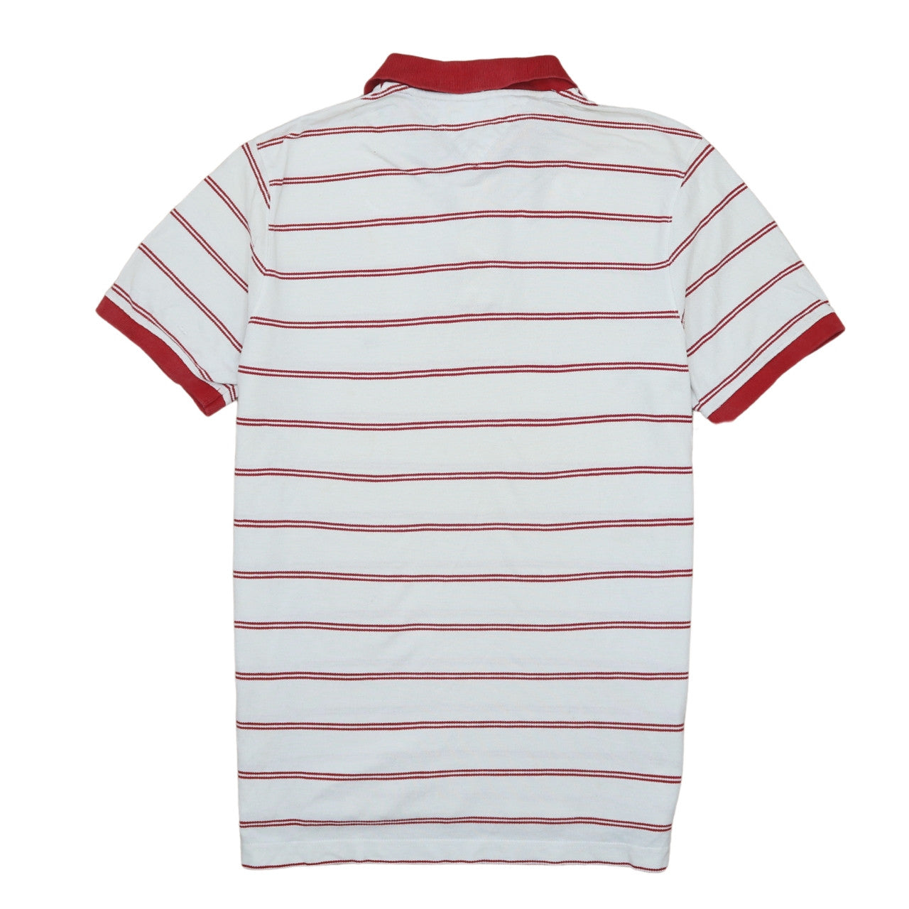 Tommy Hilfiger Men's White Red Striped Slim Fit Polo Shirt XL
