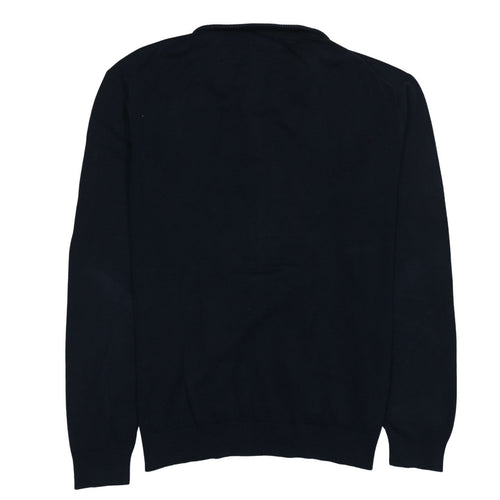 Gant Men's Blue 2XL Full Zip Cotton Knit Jumper
