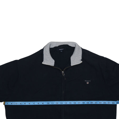 Gant Men's Blue 2XL Full Zip Cotton Knit Jumper